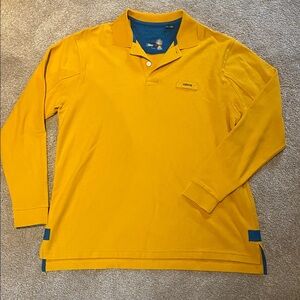 Orvis Signature Polo L/S Shirt Gold Mustard Size LARGE FA24